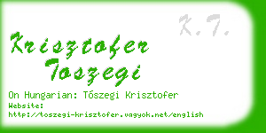 krisztofer toszegi business card