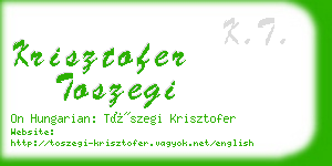 krisztofer toszegi business card